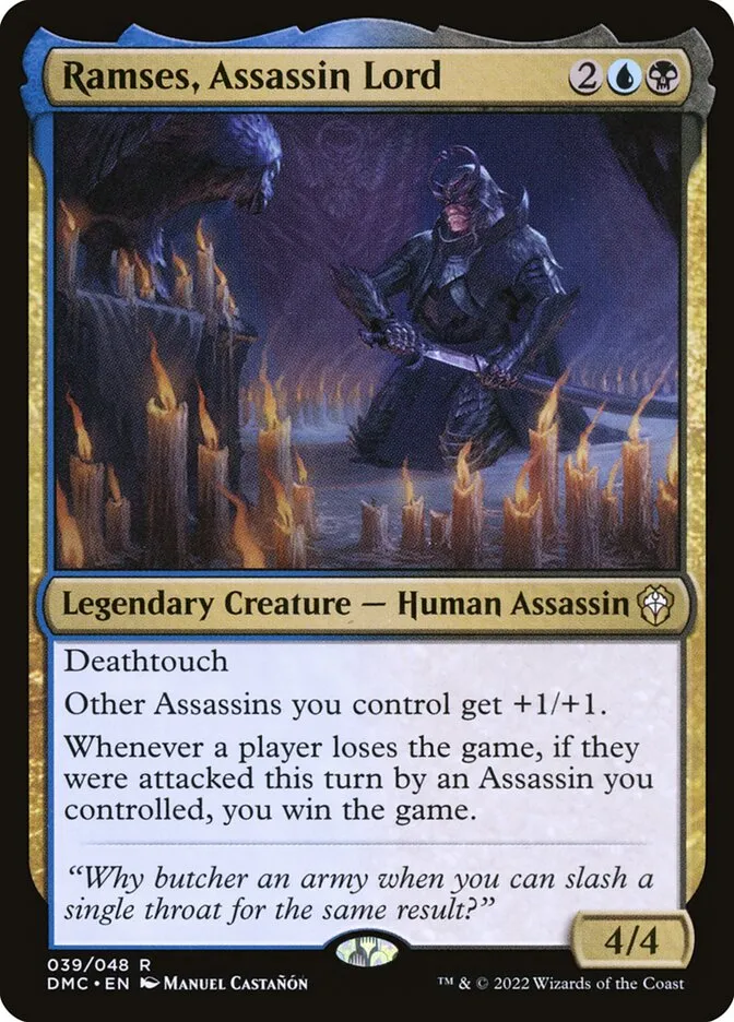 2022 Dominaria United Commander Ramses, Assassin Lord rare #39 rare card image