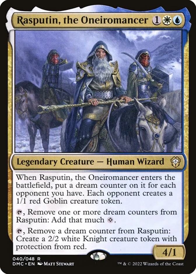 2022 Dominaria United Commander Rasputin, the Oneiromancer rare #40 rare card image