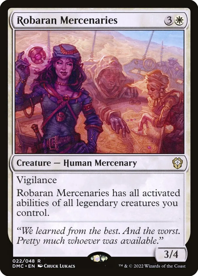 2022 Dominaria United Commander Robaran Mercenaries rare #22 rare card image