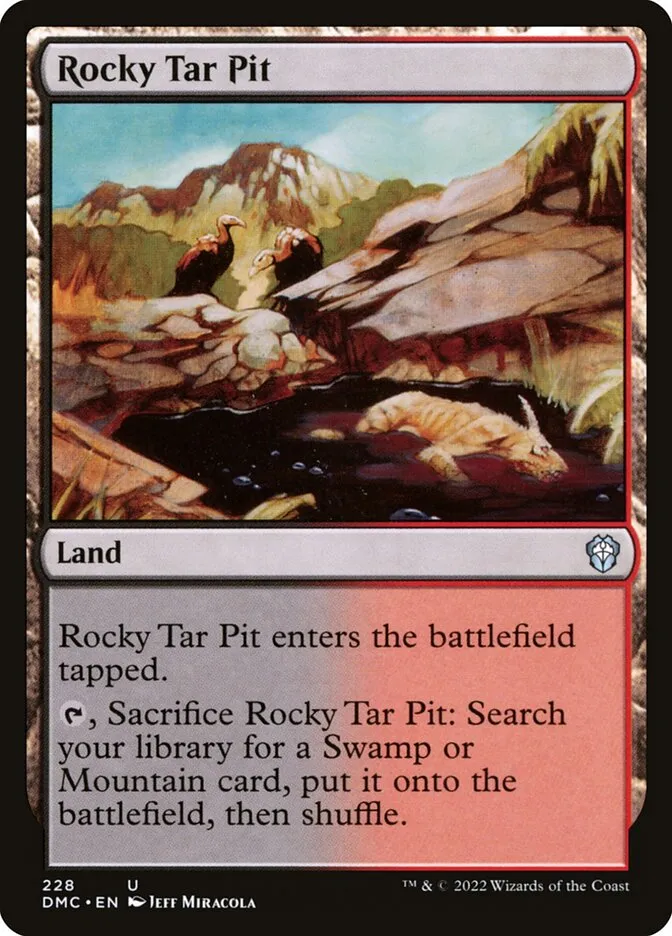 2022 Dominaria United Commander Rocky Tar Pit #228 uncommon card image