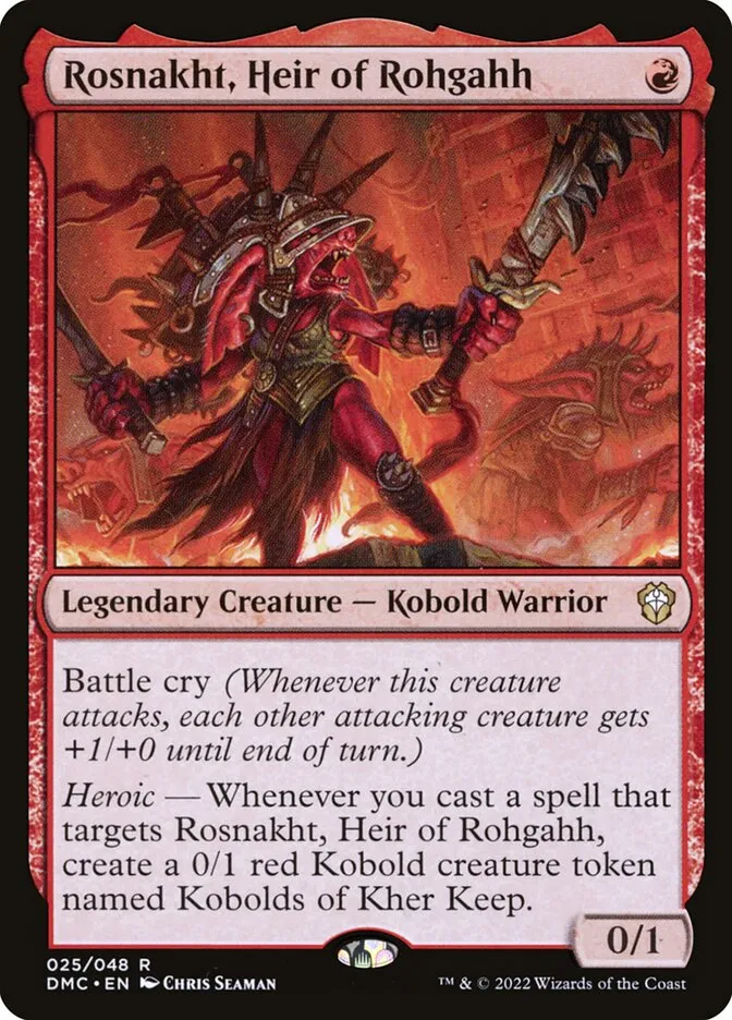 2022 Dominaria United Commander Rosnakht, Heir of Rohgahh rare #25 rare card image
