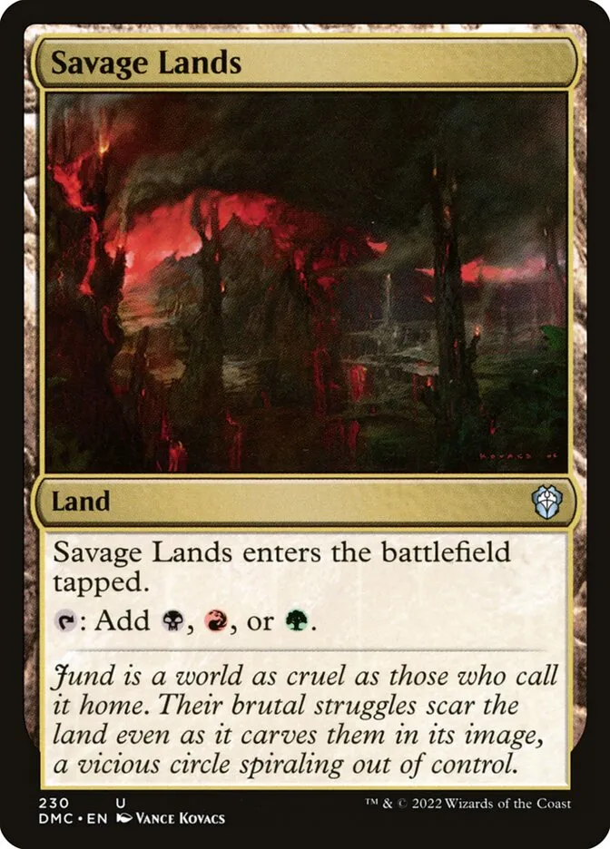 2022 Dominaria United Commander Savage Lands #230 uncommon card image