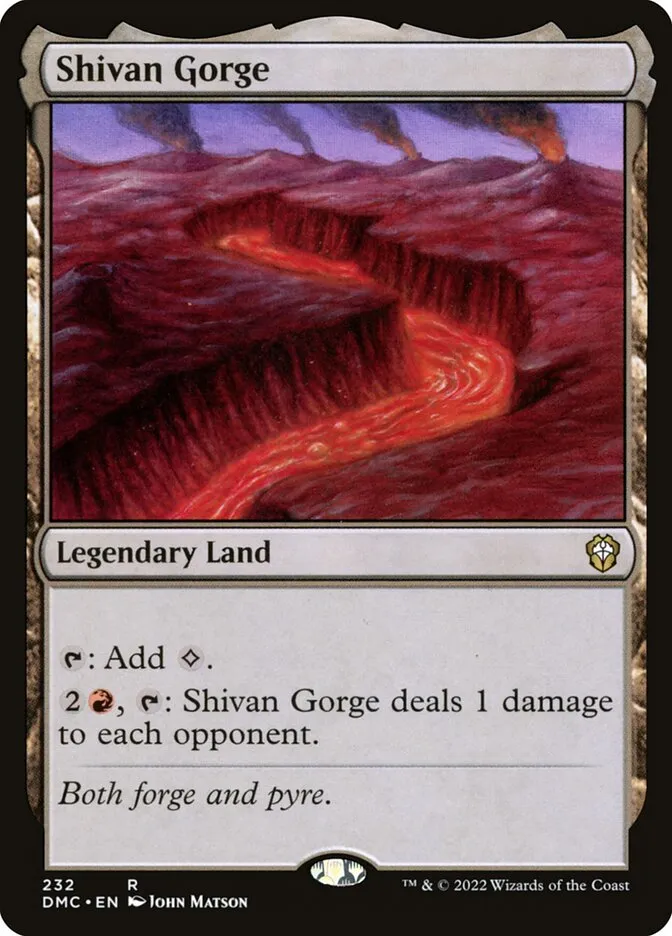 2022 Dominaria United Commander Shivan Gorge #232 rare card image