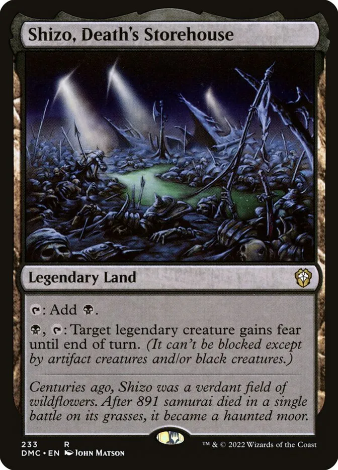 2022 Dominaria United Commander Shizo, Death's Storehouse rare #233 rare card image