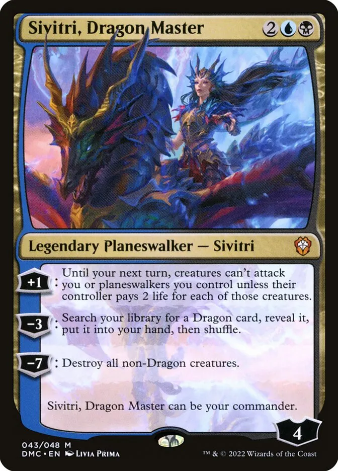 2022 Dominaria United Commander Sivitri, Dragon Master mythic #43 mythic card image