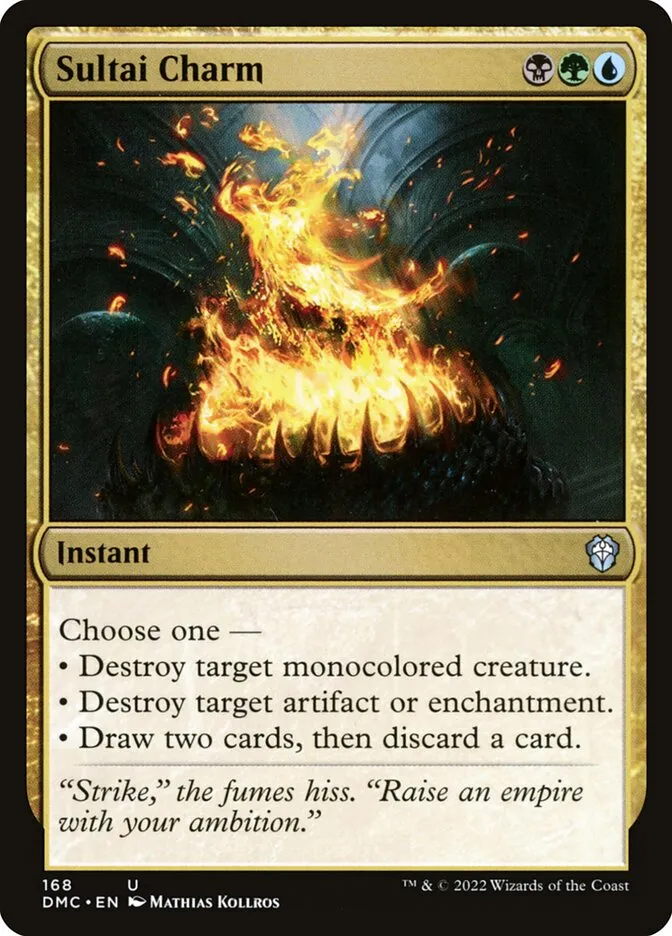 2022 Dominaria United Commander Sultai Charm #168 uncommon card image