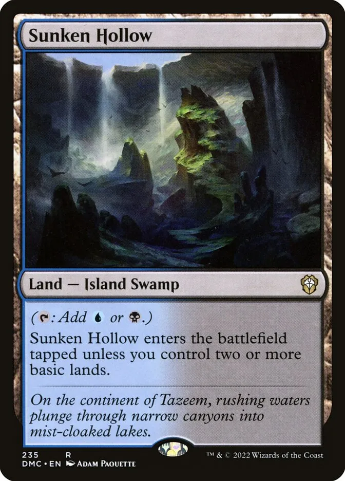 2022 Dominaria United Commander Sunken Hollow #235 rare card image