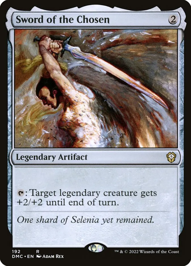 2022 Dominaria United Commander Sword of the Chosen #192 rare card image