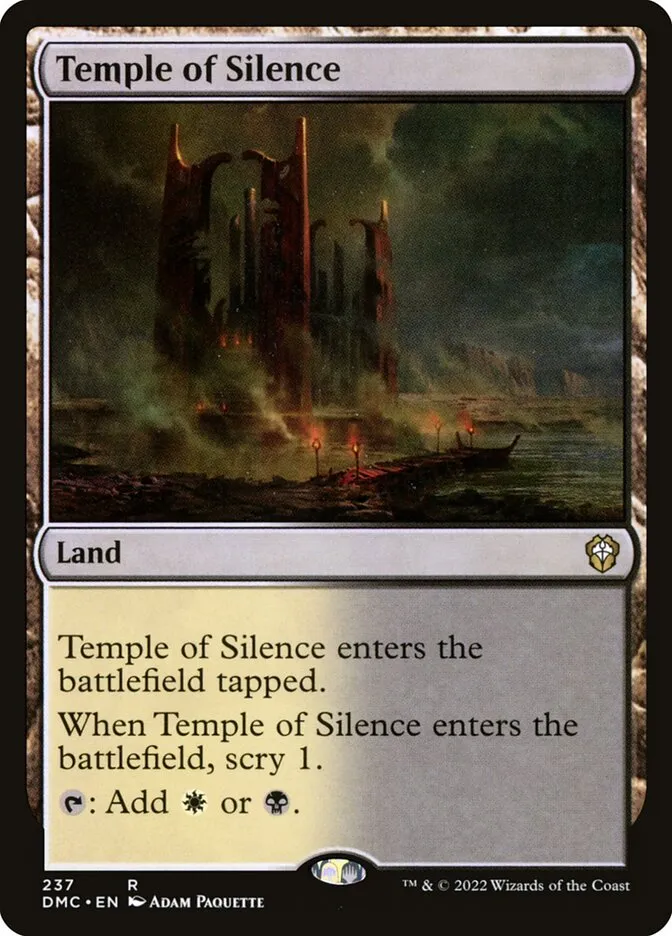 2022 Dominaria United Commander Temple of Silence #237 rare card image