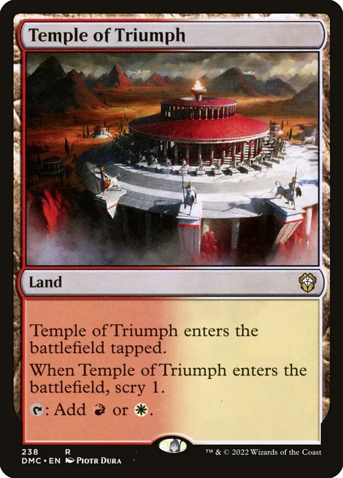 2022 Dominaria United Commander Temple of Triumph #238 rare card image