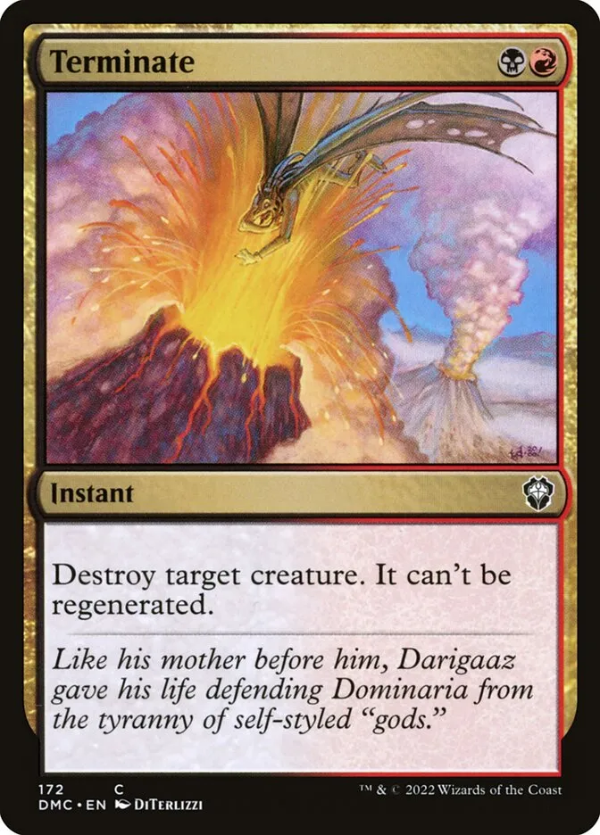 2022 Dominaria United Commander Terminate #172 common card image