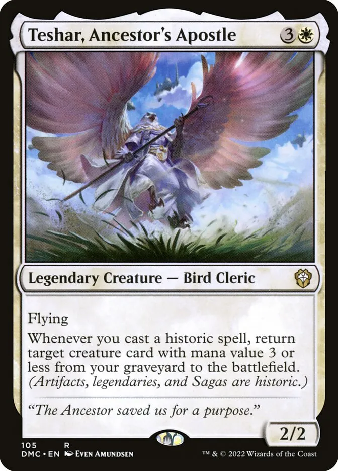 2022 Dominaria United Commander Teshar, Ancestor's Apostle #105 rare card image