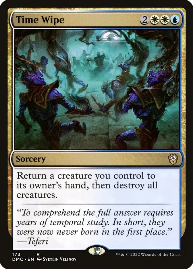 2022 Dominaria United Commander Time Wipe #173 rare card image
