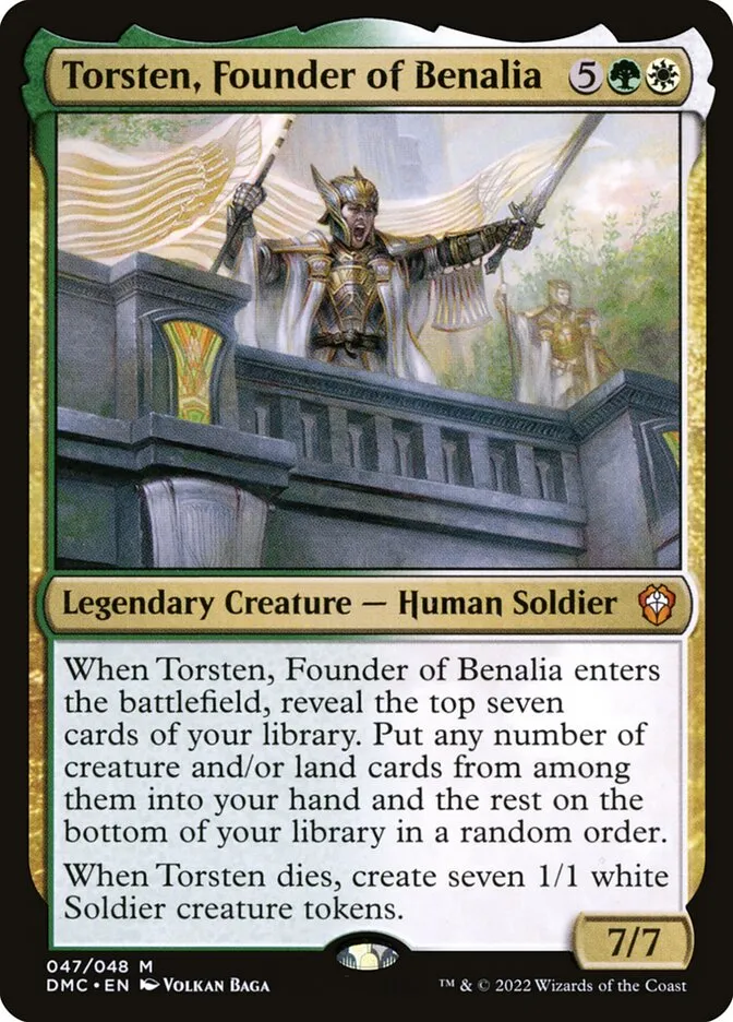 2022 Dominaria United Commander Torsten, Founder of Benalia #47 mythic card image