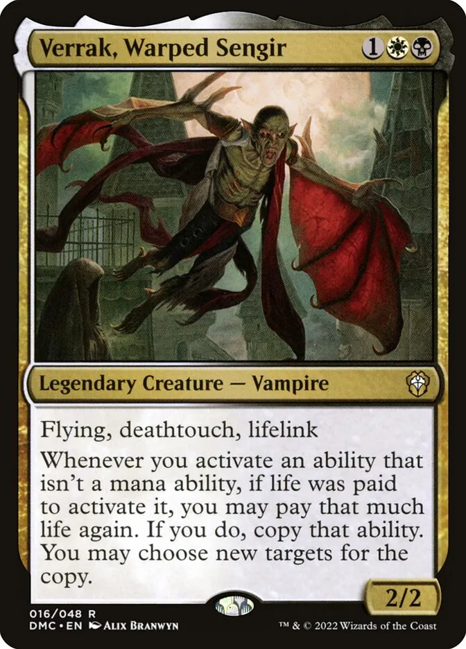 2022 Dominaria United Commander Verrak, Warped Sengir rare #16 rare card image