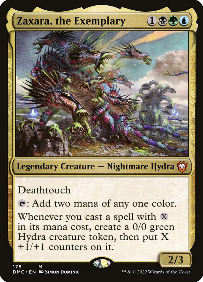 2022 Dominaria United Commander Zaxara, the Exemplary #176 mythic card image