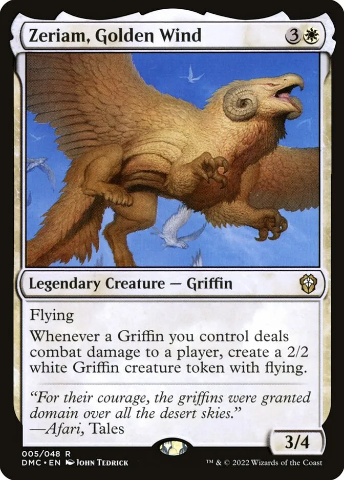 2022 Dominaria United Commander Zeriam, Golden Wind rare #5 rare card image