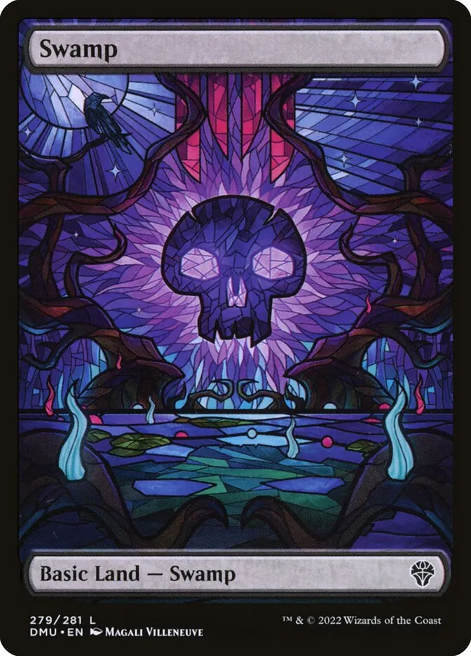 2022 Dominaria United Swamp [Stained Glass] common #279 common card image