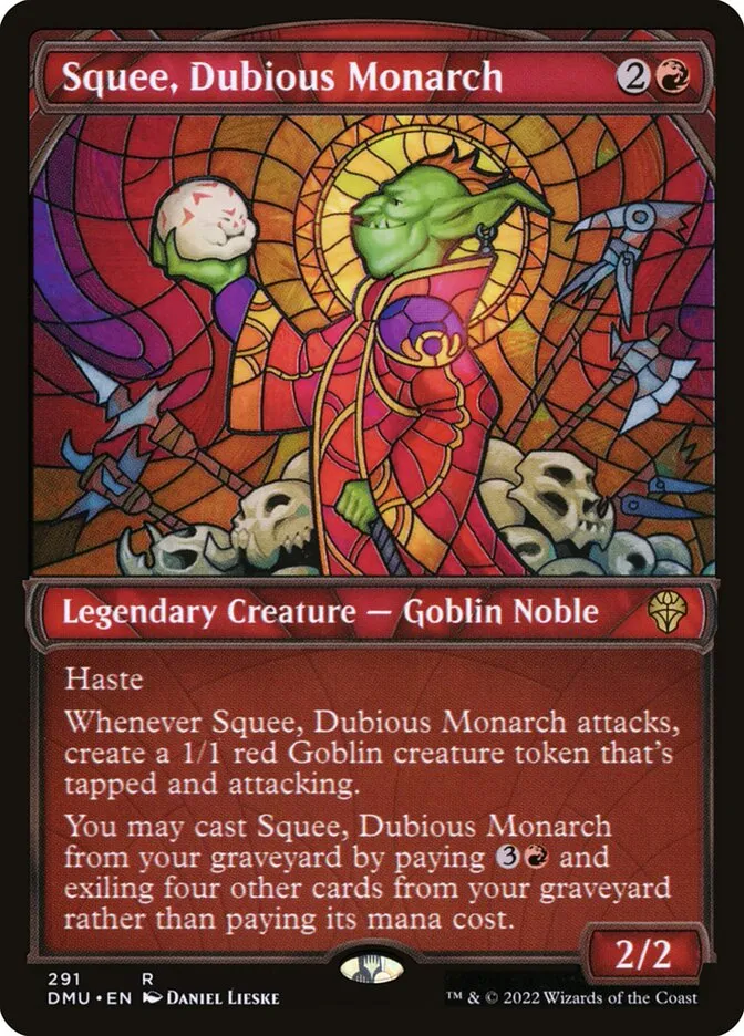2022 Dominaria United Squee, Dubious Monarch rare #291 rare card image