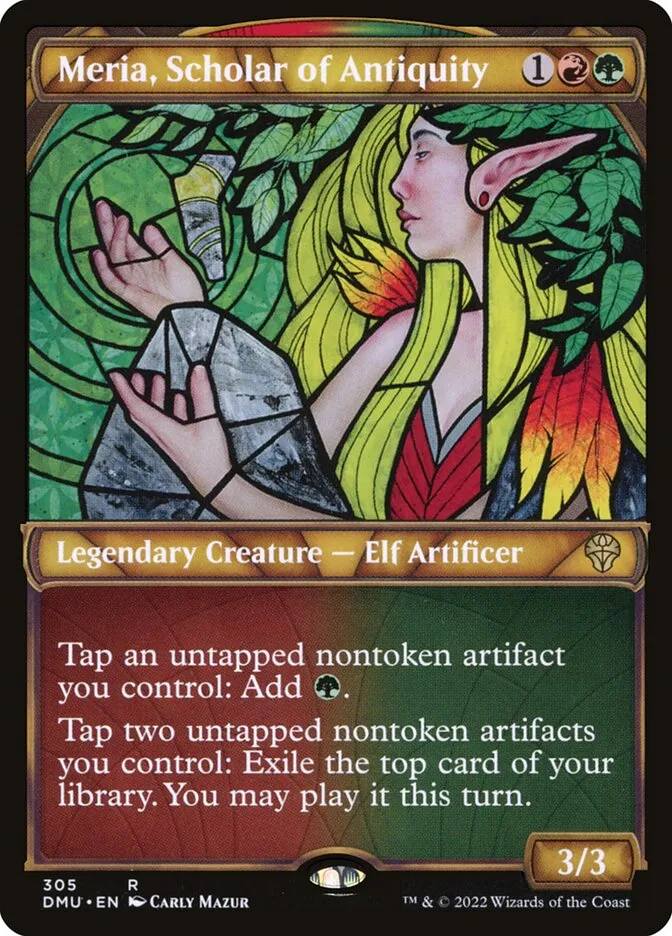 2022 Dominaria United Meria, Scholar of Antiquity rare #305 rare card image