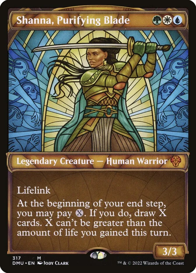 2022 Dominaria United Shanna, Purifying Blade mythic #317 mythic card image