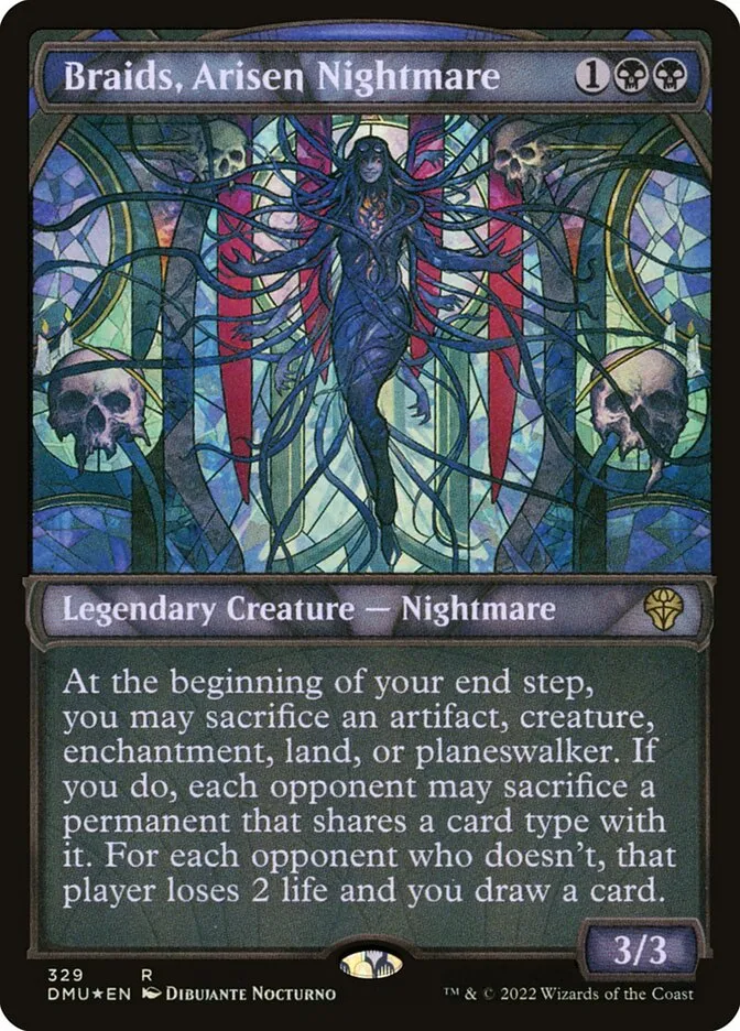 2022 Dominaria United Braids, Arisen Nightmare rare #329 rare card image