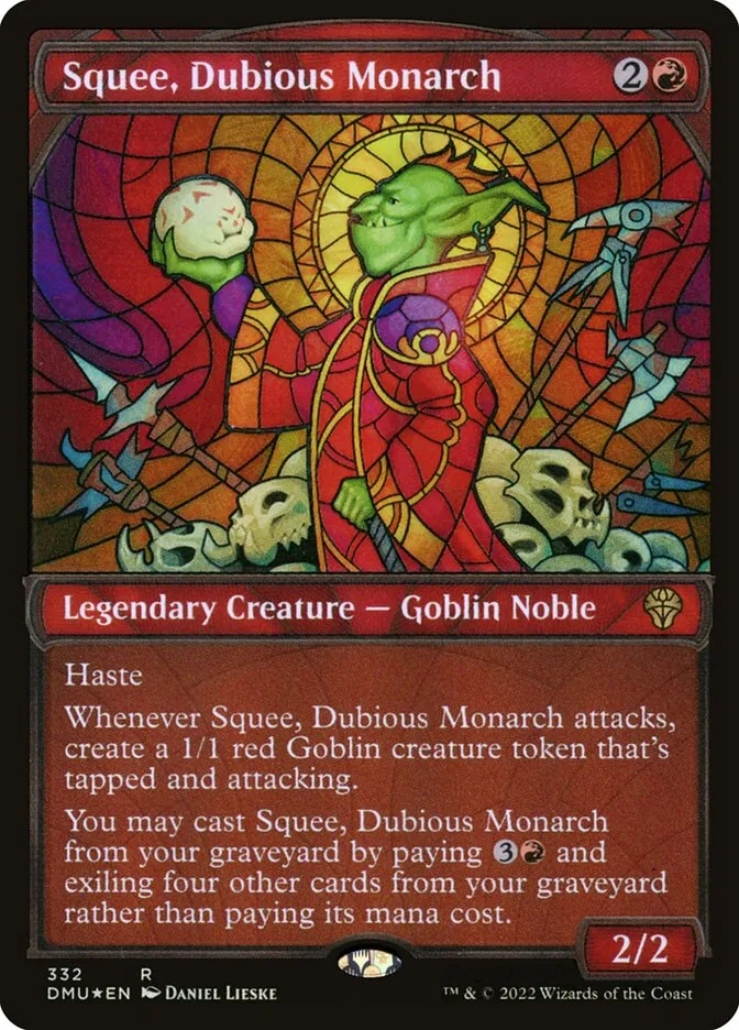 2022 Dominaria United Squee, Dubious Monarch rare #332 rare card image