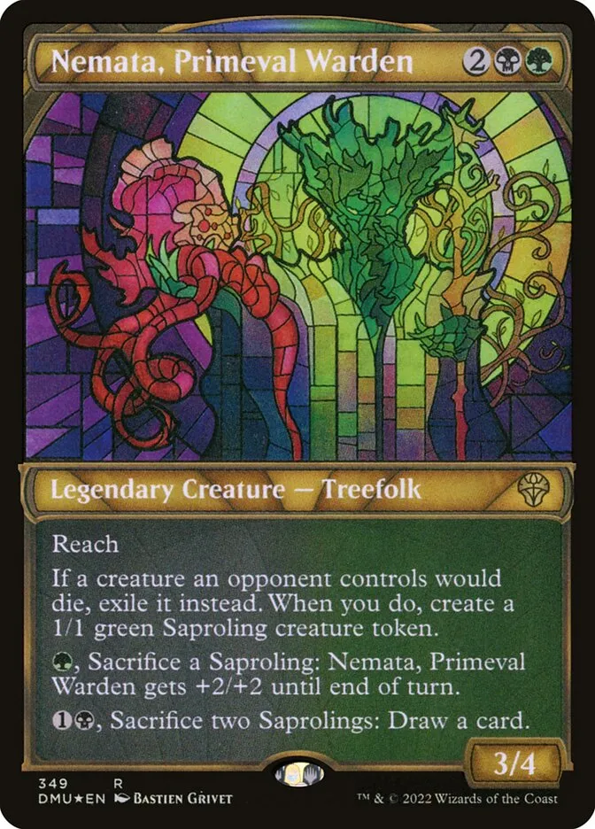 2022 Dominaria United Nemata, Primeval Warden rare #349 rare card image