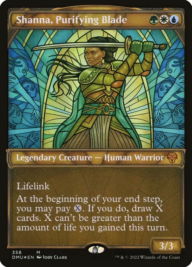 2022 Dominaria United Shanna, Purifying Blade mythic #358 mythic card image