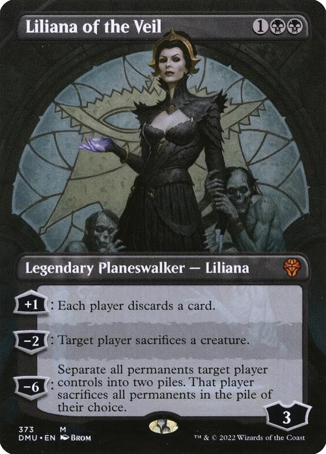 2022 Dominaria United Liliana of the Veil [Borderless] mythic #373 mythic card image