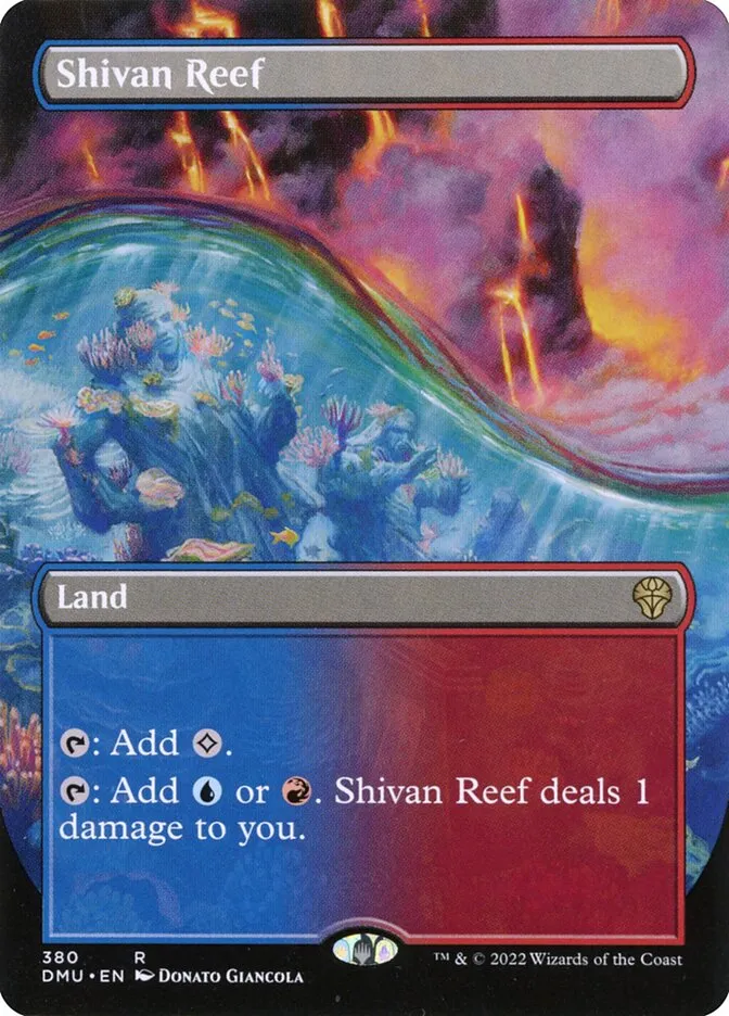 2022 Dominaria United Shivan Reef [Borderless] rare #380 rare card image