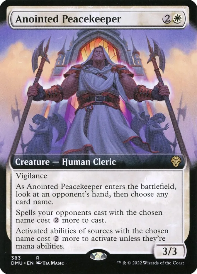 2022 Dominaria United Anointed Peacekeeper #383 rare card image