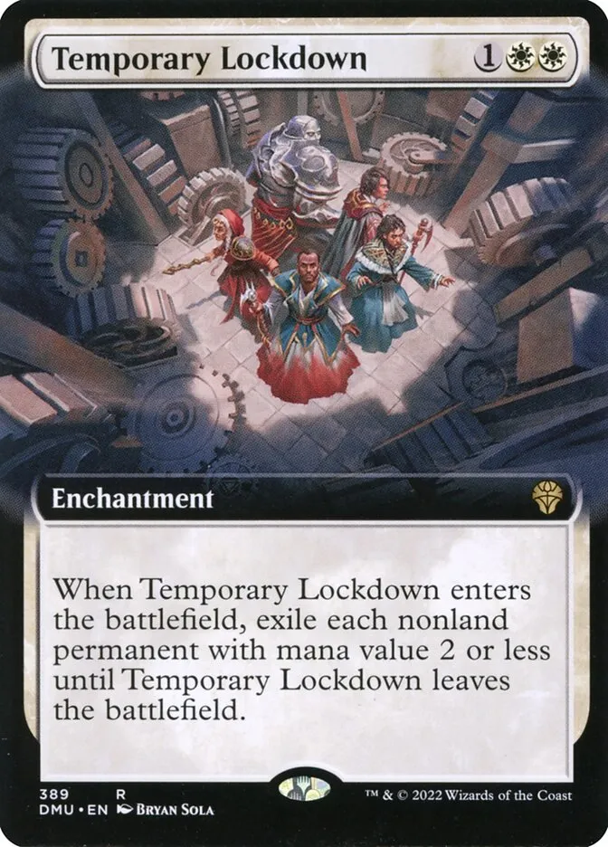 2022 Dominaria United Temporary Lockdown [Extended Art Foil] rare #389 rare card image