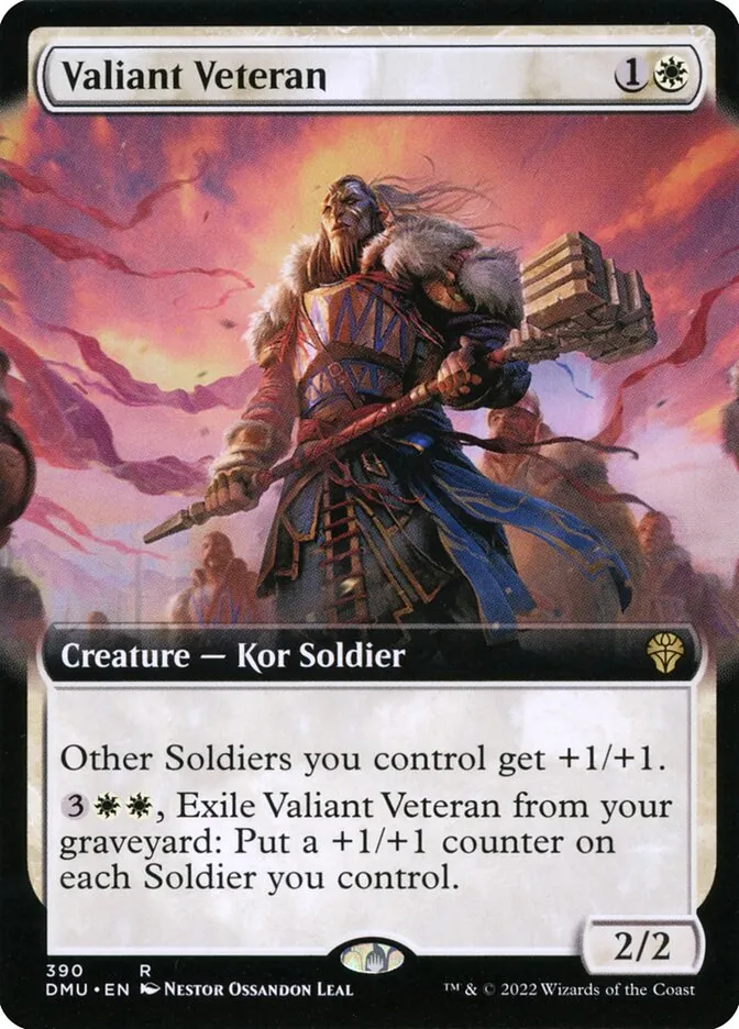 2022 Dominaria United Valiant Veteran #390 rare card image
