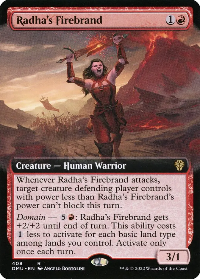 2022 Dominaria United Radha's Firebrand #408 rare card image