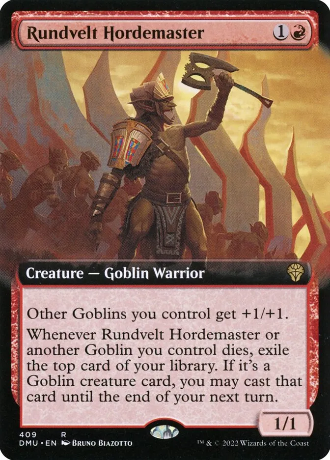 2022 Dominaria United Rundvelt Hordemaster #409 rare card image