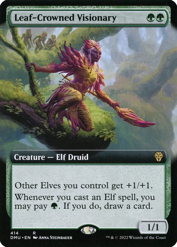2022 Dominaria United Leaf-Crowned Visionary #414 rare card image