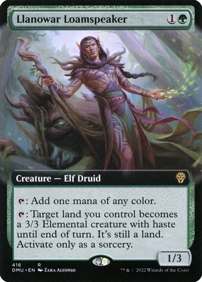 2022 Dominaria United Llanowar Loamspeaker #416 rare card image