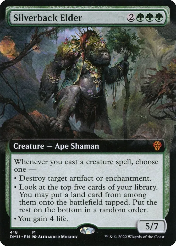 2022 Dominaria United Silverback Elder [Extended Art Foil] mythic #418 mythic card image