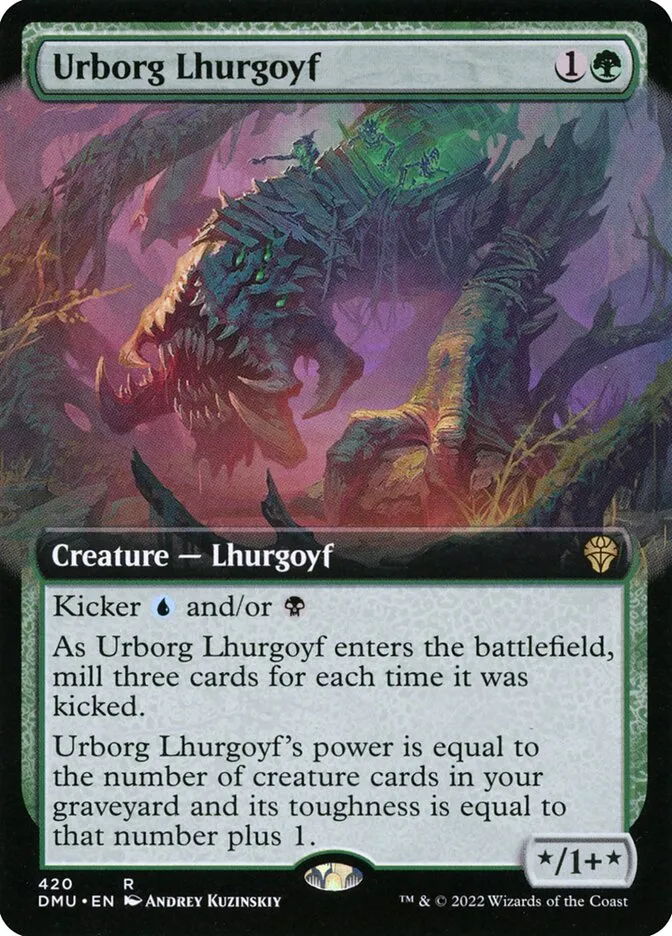 2022 Dominaria United Urborg Lhurgoyf #420 rare card image