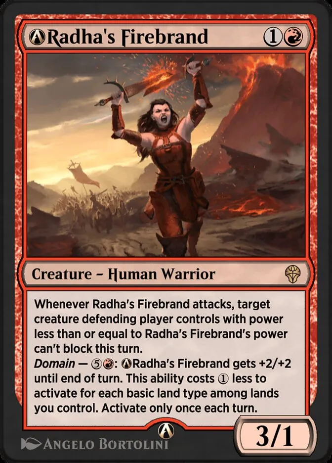 2022 Dominaria United A-Radha's Firebrand rare #A-141 rare card image