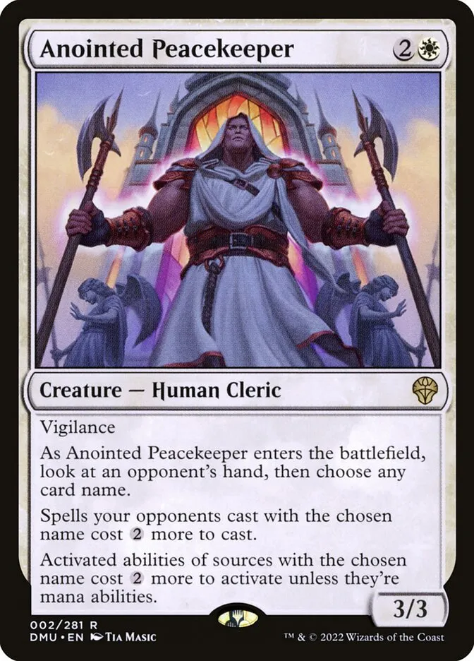 2022 Dominaria United Anointed Peacekeeper rare #2 rare card image