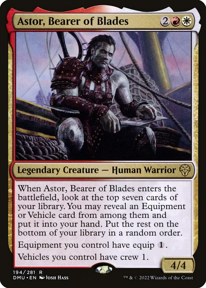 2022 Dominaria United Astor, Bearer of Blades #194 rare card image