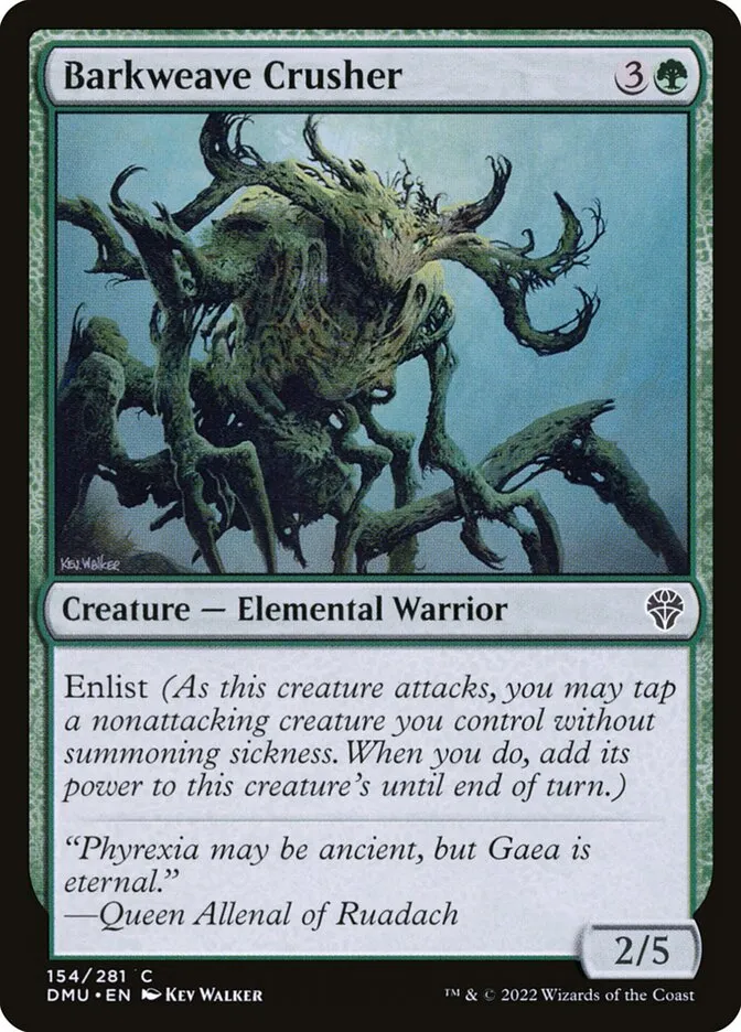 2022 Dominaria United Barkweave Crusher #154 common card image