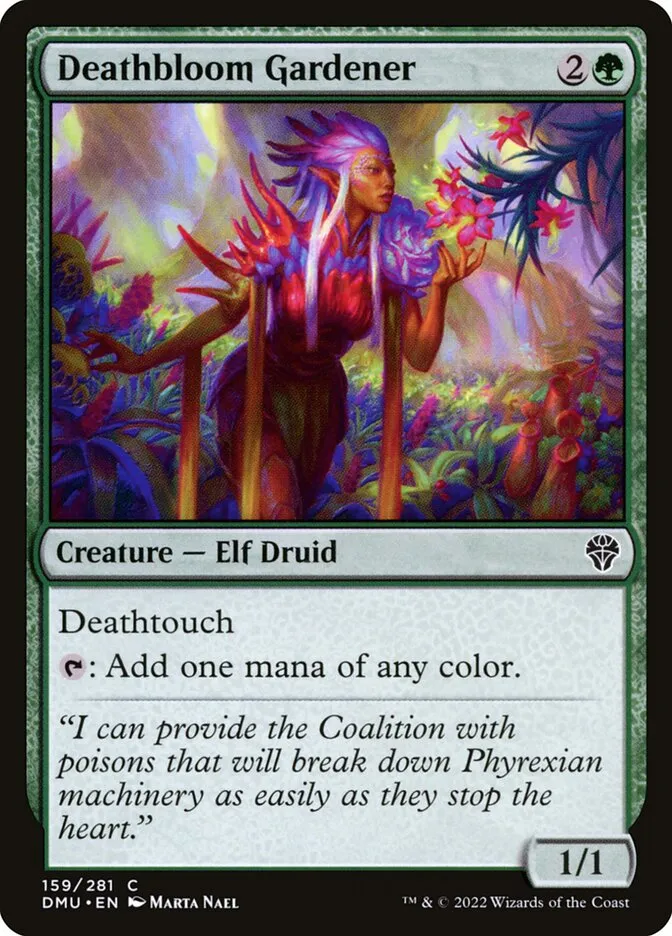 2022 Dominaria United Deathbloom Gardener #159 common card image