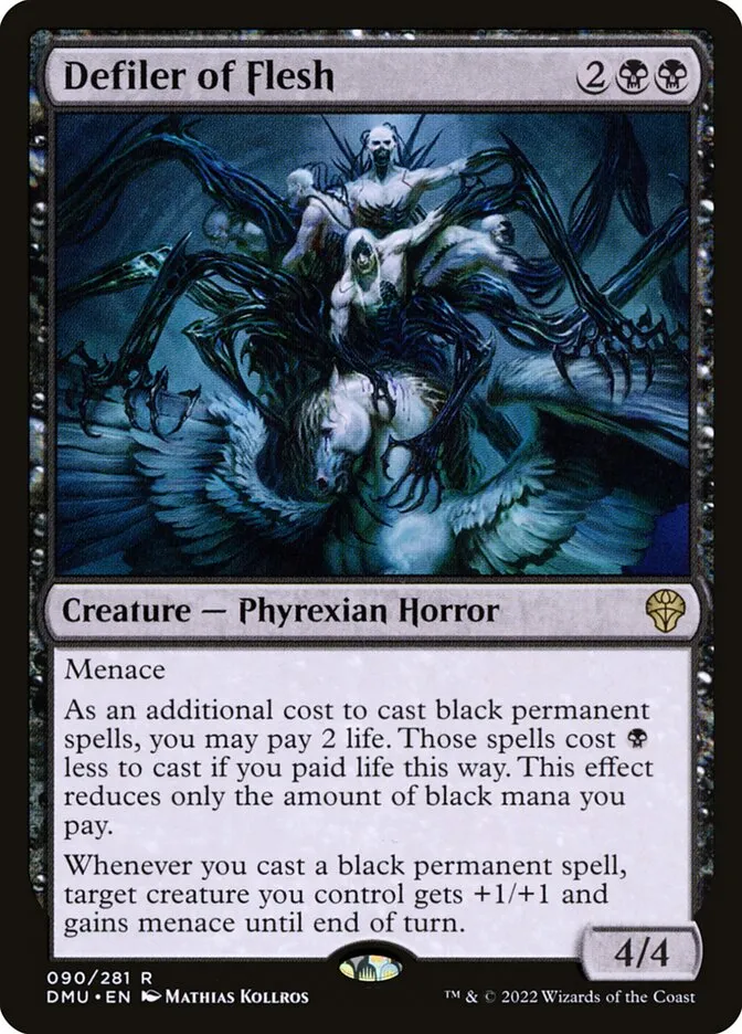 2022 Dominaria United Defiler of Flesh #90 rare card image