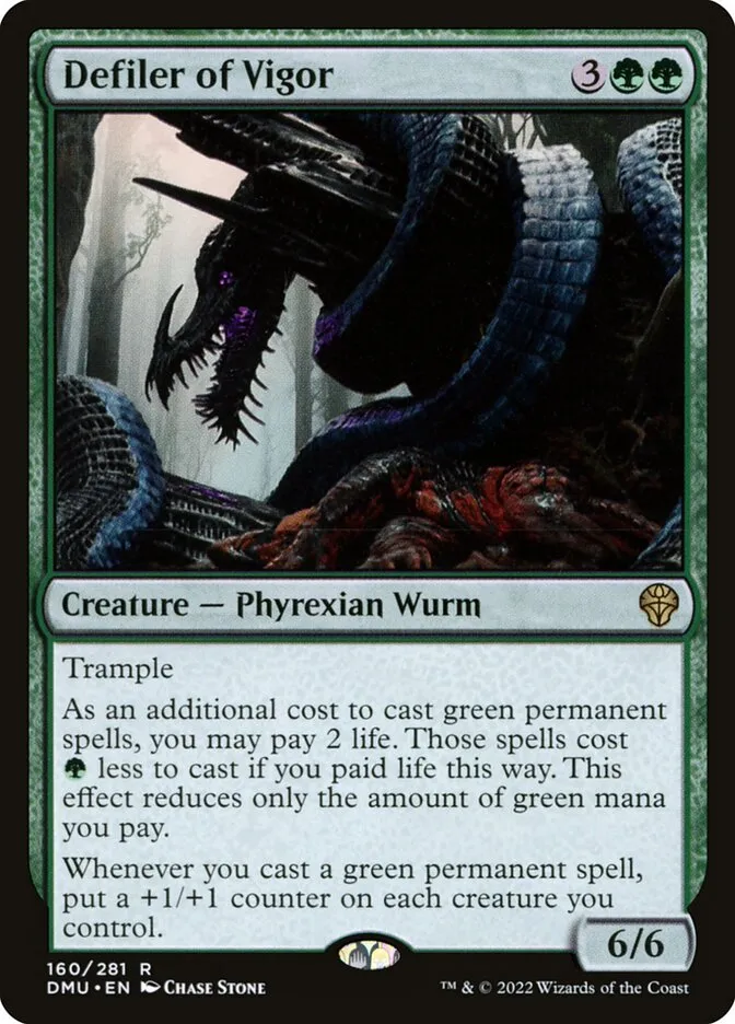 2022 Dominaria United Defiler of Vigor #160 rare card image