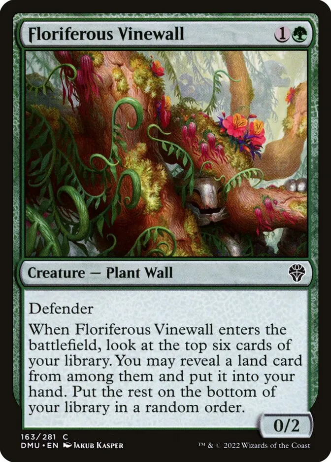 2022 Dominaria United Floriferous Vinewall #163 common card image