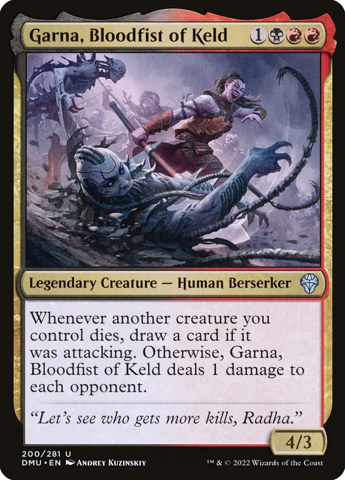 2022 Dominaria United Garna, Bloodfist of Keld #200 uncommon card image