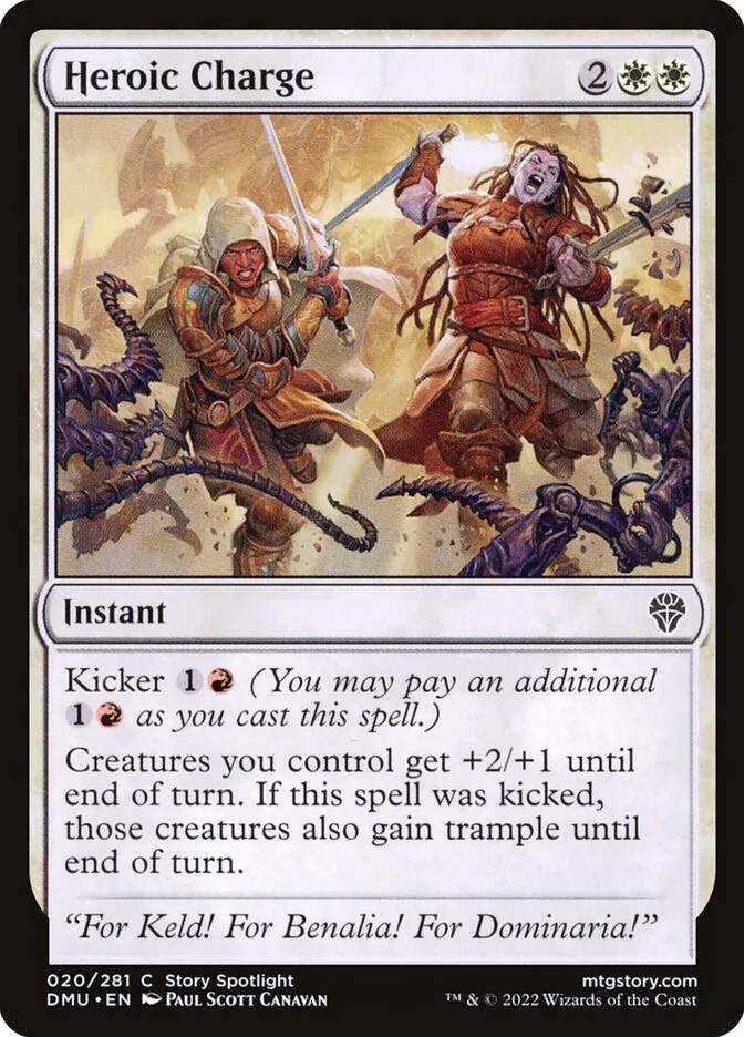 2022 Dominaria United Heroic Charge #20 common card image